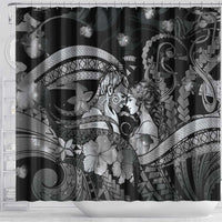 Maori Romantic Valentine Shower Curtain The Hongi Kiss Black Galaxy DT05 - Polynesian Pride