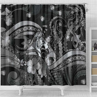 Maori Romantic Valentine Shower Curtain The Hongi Kiss Black Galaxy DT05 - Polynesian Pride