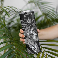 Personalised Maori Romantic Valentine Skinny Tumbler The Hongi Kiss Black Galaxy DT05 - Polynesian Pride