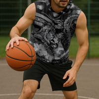 Personalised Maori Romantic Valentine Sleeveless Hoodie The Hongi Kiss Black Galaxy DT05 - Polynesian Pride