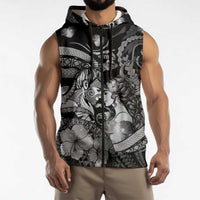 Personalised Maori Romantic Valentine Sleeveless Zip Hoodie The Hongi Kiss Black Galaxy DT05 - Polynesian Pride