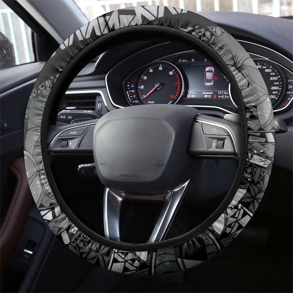 Maori Romantic Valentine Steering Wheel Cover The Hongi Kiss Black Galaxy