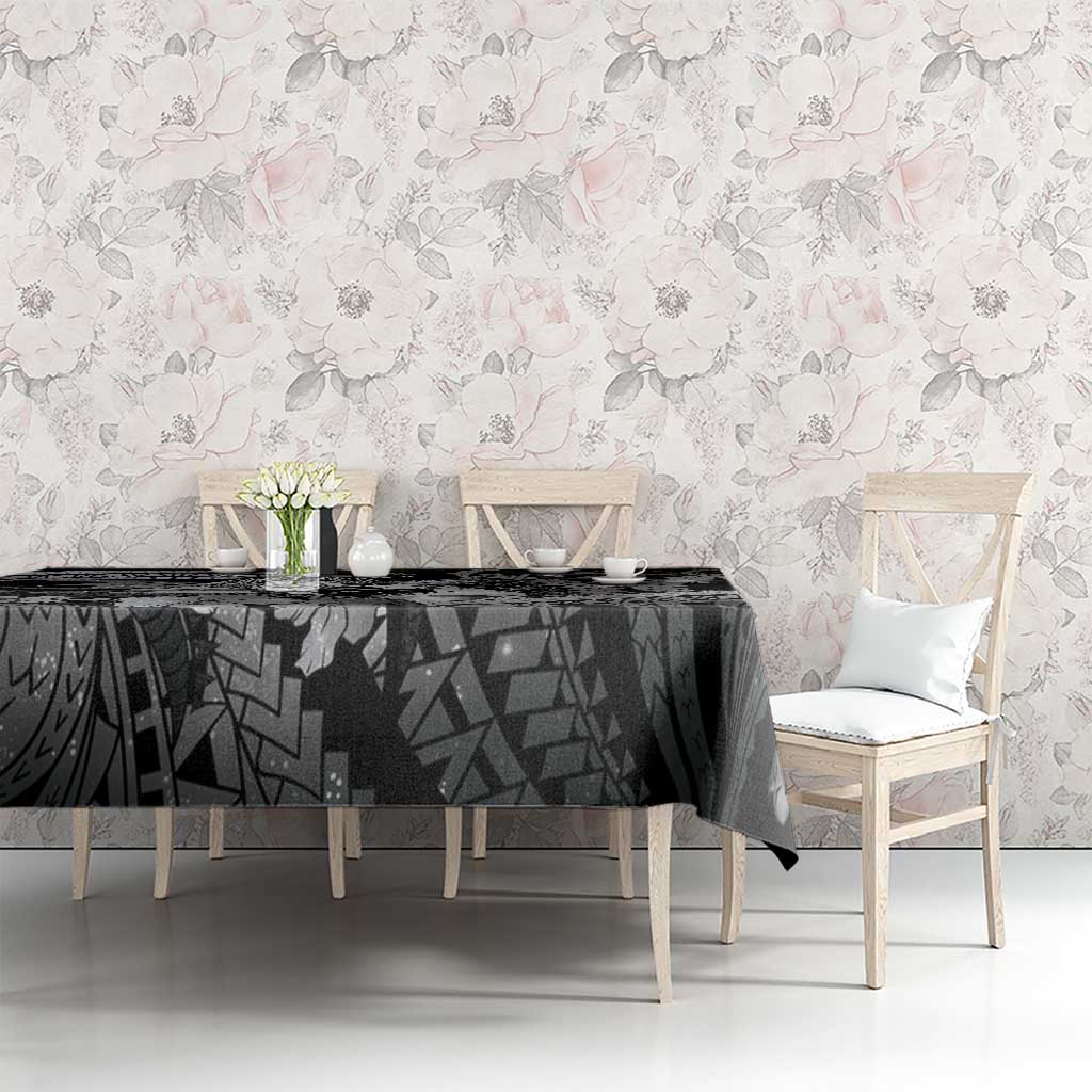Maori Romantic Valentine Tablecloth The Hongi Kiss Black Galaxy