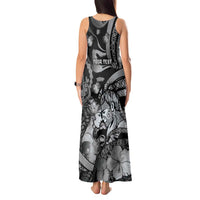 Personalised Maori Romantic Valentine Tank Maxi Dress The Hongi Kiss Black Galaxy DT05 - Polynesian Pride