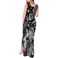 Personalised Maori Romantic Valentine Tank Maxi Dress The Hongi Kiss Black Galaxy DT05 - Polynesian Pride