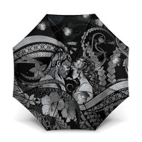 Maori Romantic Valentine Umbrella The Hongi Kiss Black Galaxy