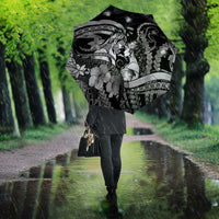 Maori Romantic Valentine Umbrella The Hongi Kiss Black Galaxy