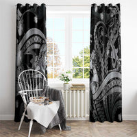 Maori Romantic Valentine Window Curtain The Hongi Kiss Black Galaxy