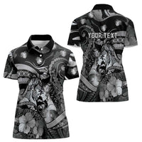 Personalised Maori Romantic Valentine Women Polo Shirt The Hongi Kiss Black Galaxy DT05 - Polynesian Pride