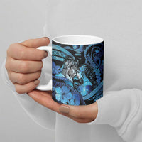 Personalised Maori Romantic Valentine Ceramic Mug The Hongi Kiss Blue Galaxy