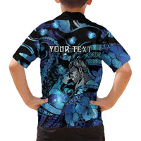 Personalised Maori Romantic Valentine Family Matching Summer Maxi Dress and Hawaiian Shirt The Hongi Kiss Blue Galaxy DT05 - Polynesian Pride
