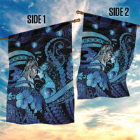 Maori Romantic Valentine Garden Flag The Hongi Kiss Blue Galaxy