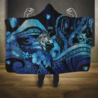 Maori Romantic Valentine Hooded Blanket The Hongi Kiss Blue Galaxy DT05 - Polynesian Pride
