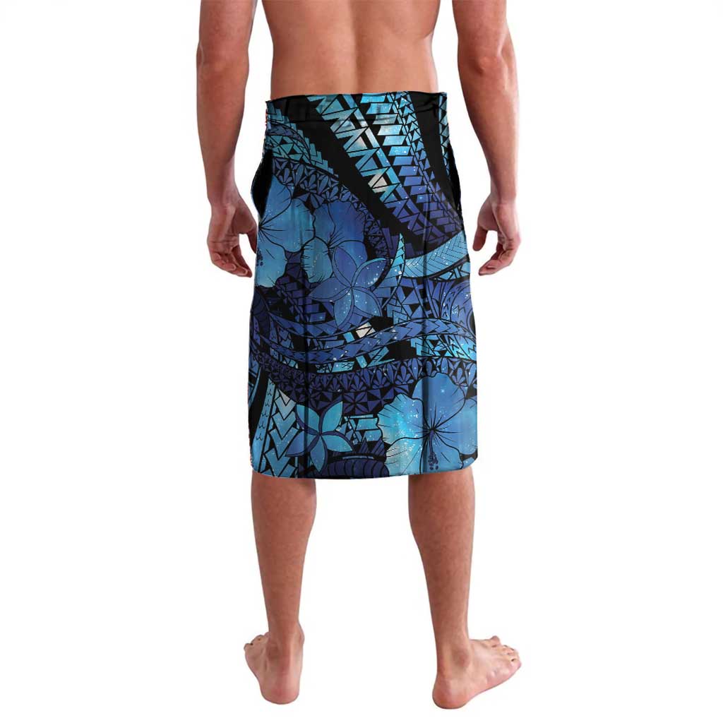 Personalised Maori Romantic Valentine Lavalava The Hongi Kiss Blue Galaxy