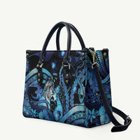 Maori Romantic Valentine Leather Bag The Hongi Kiss Blue Galaxy DT05 Blue - Polynesian Pride