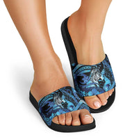 Maori Romantic Valentine Slide Sandals The Hongi Kiss Blue Galaxy