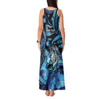 Personalised Maori Romantic Valentine Tank Maxi Dress The Hongi Kiss Blue Galaxy
