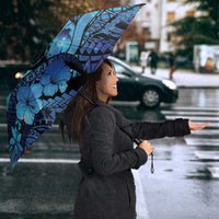 Maori Romantic Valentine Umbrella The Hongi Kiss Blue Galaxy
