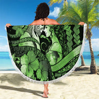 Maori Romantic Valentine Beach Blanket The Hongi Kiss Green Galaxy