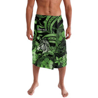 Personalised Maori Romantic Valentine Lavalava The Hongi Kiss Green Galaxy DT05 Green - Polynesian Pride