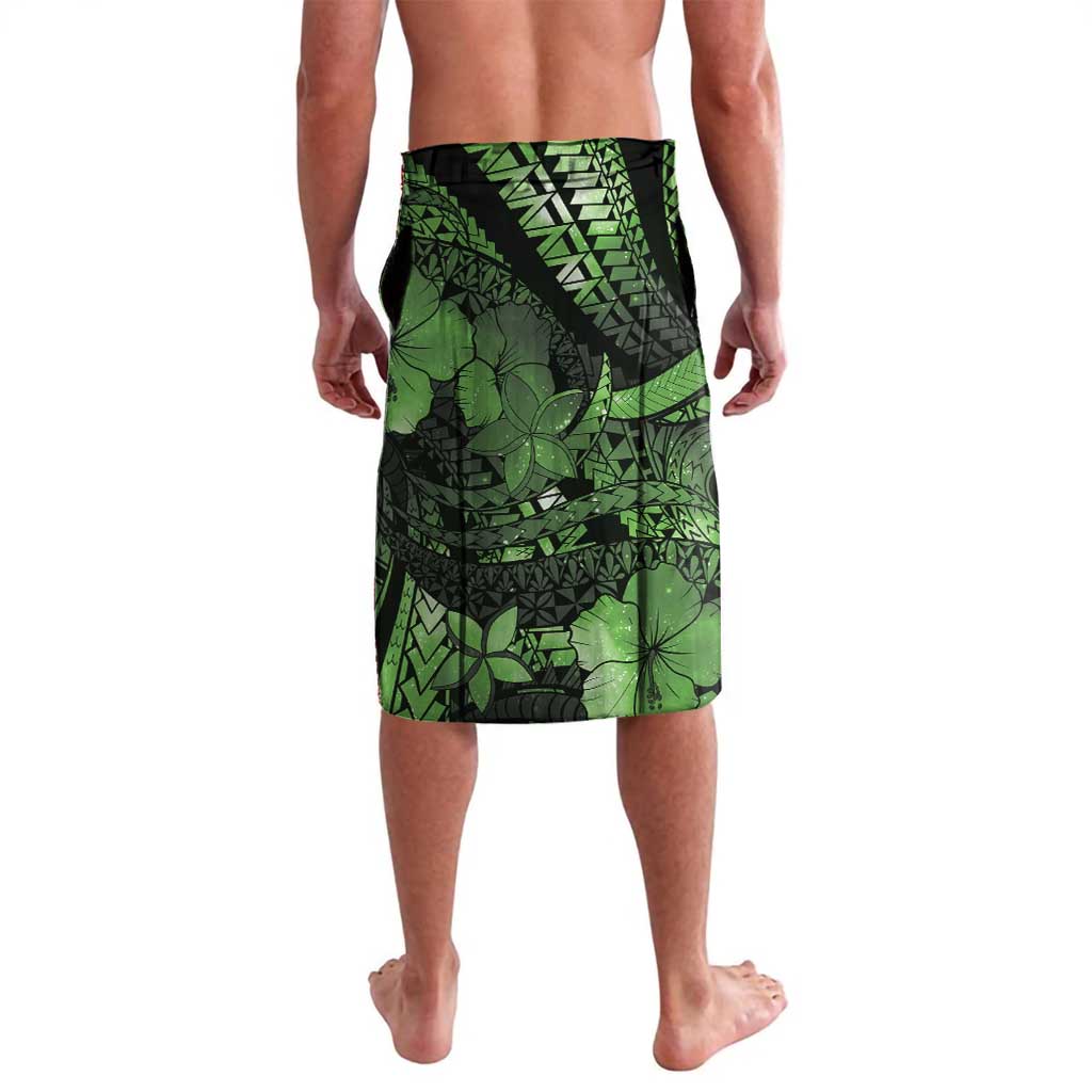 Personalised Maori Romantic Valentine Lavalava The Hongi Kiss Green Galaxy DT05 - Polynesian Pride