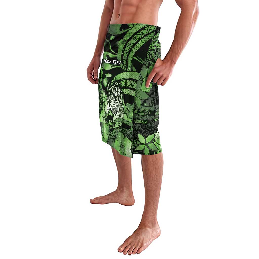 Personalised Maori Romantic Valentine Lavalava The Hongi Kiss Green Galaxy DT05 - Polynesian Pride