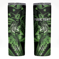 Personalised Maori Romantic Valentine Skinny Tumbler The Hongi Kiss Green Galaxy DT05 Green - Polynesian Pride