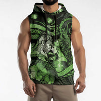 Personalised Maori Romantic Valentine Sleeveless Hoodie The Hongi Kiss Green Galaxy DT05 - Polynesian Pride