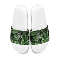 Maori Romantic Valentine Slide Sandals The Hongi Kiss Green Galaxy