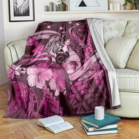 Maori Romantic Valentine Blanket The Hongi Kiss Pink Galaxy DT05 Pink - Polynesian Pride