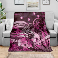 Maori Romantic Valentine Blanket The Hongi Kiss Pink Galaxy DT05 - Polynesian Pride