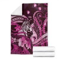 Maori Romantic Valentine Blanket The Hongi Kiss Pink Galaxy DT05 - Polynesian Pride