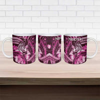 Personalised Maori Romantic Valentine Ceramic Mug The Hongi Kiss Pink Galaxy
