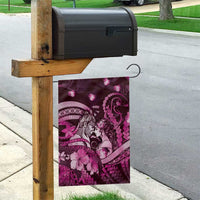 Maori Romantic Valentine Garden Flag The Hongi Kiss Pink Galaxy