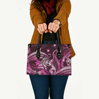 Maori Romantic Valentine Leather Bag The Hongi Kiss Pink Galaxy