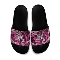 Maori Romantic Valentine Slide Sandals The Hongi Kiss Pink Galaxy DT05 Pink - Polynesian Pride