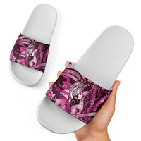 Maori Romantic Valentine Slide Sandals The Hongi Kiss Pink Galaxy DT05 - Polynesian Pride