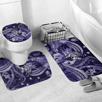 Maori Romantic Valentine Bathroom Set The Hongi Kiss Purple Galaxy DT05 Mat Set Only (3 pcs) One Size Purple - Polynesian Pride
