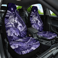 Maori Romantic Valentine Car Seat Cover The Hongi Kiss Purple Galaxy DT05 One Size Purple - Polynesian Pride