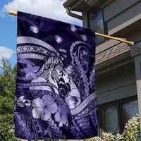 Maori Romantic Valentine Garden Flag The Hongi Kiss Purple Galaxy