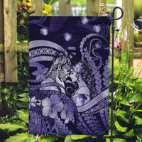 Maori Romantic Valentine Garden Flag The Hongi Kiss Purple Galaxy
