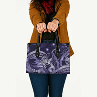 Maori Romantic Valentine Leather Bag The Hongi Kiss Purple Galaxy DT05 - Polynesian Pride