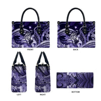 Maori Romantic Valentine Leather Bag The Hongi Kiss Purple Galaxy DT05 - Polynesian Pride