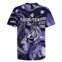 Personalised Maori Romantic Valentine Rugby Jersey The Hongi Kiss Purple Galaxy DT05 - Polynesian Pride