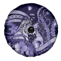 Maori Romantic Valentine Spare Tire Cover The Hongi Kiss Purple Galaxy DT05 - Polynesian Pride