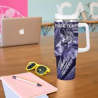Personalised Maori Romantic Valentine Tumbler With Handle The Hongi Kiss Purple Galaxy DT05 - Polynesian Pride