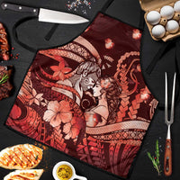 Maori Romantic Valentine Apron The Hongi Kiss Red Galaxy