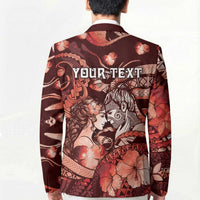 Personalised Maori Romantic Valentine Blazer The Hongi Kiss Red Galaxy