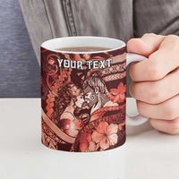 Personalised Maori Romantic Valentine Ceramic Mug The Hongi Kiss Red Galaxy