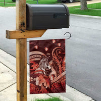 Maori Romantic Valentine Garden Flag The Hongi Kiss Red Galaxy